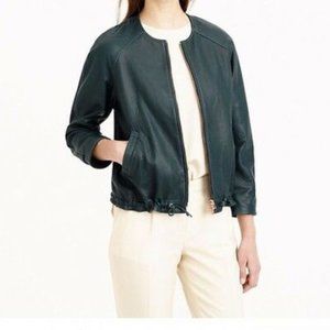JCrew Collection Collarless Leather Jacket Sz 4